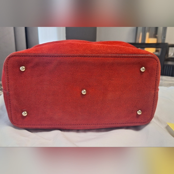 Dooney & Bourke Red Suede Satchel - Picture 3 of 13